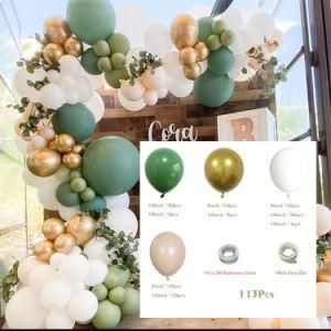 113PCS Balloon Arch Retro Green Balloons Garland Arch Wedding Party Balloon