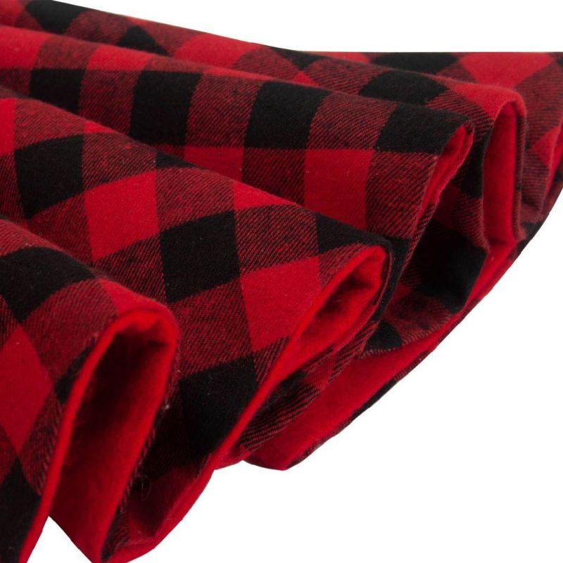 2020 New Christmas Red and Black Plaid Tree Skirt Cross Border Hot Sale Christmas Tree Skirt Apron Christmas Tree Decorations