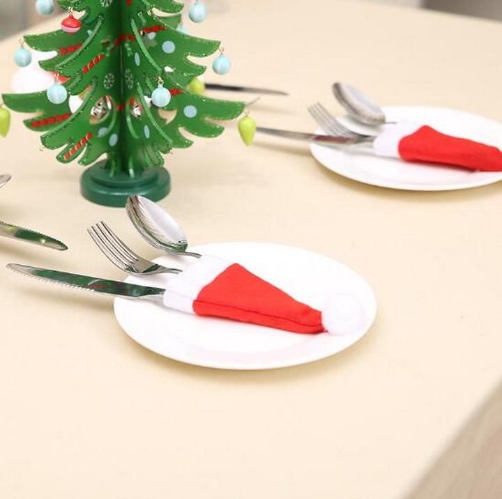 Christmas Dinner Tableware Cutlery Bag Cover Knife Spoon Fork Bag