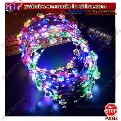 Party Hair Accessories LED Plastic Flower Crown Headband for Bridal Shower Bridesmaid Gifts (P2033)