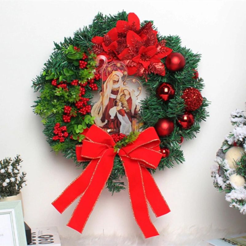 OEM 30cm 40cm Dia Christmas Wreath for Holiday Time Decorates