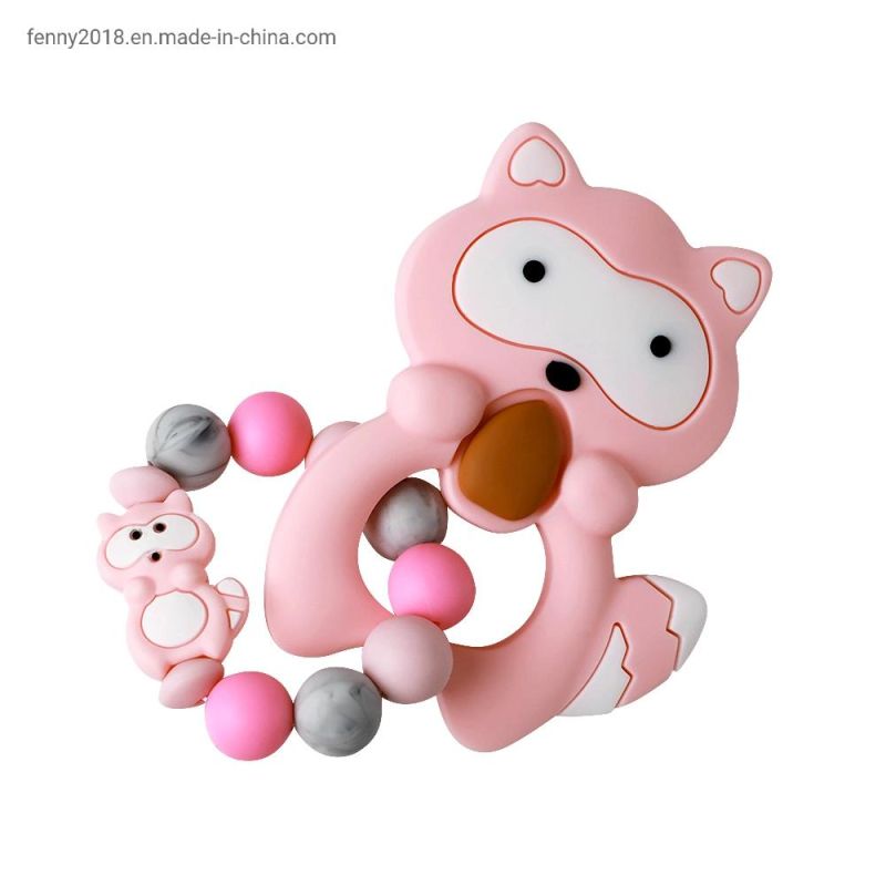 BPA Free Silcone Cartoon Teething Bracelet for Baby Teethers