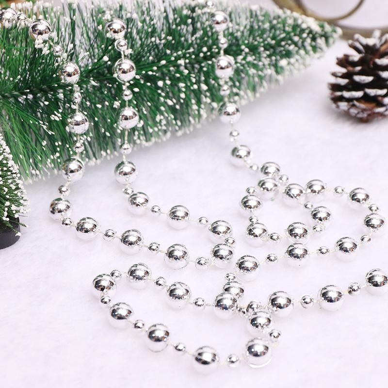 Best Selling Christmas Decoration 2.7m*10mm Flat Red Color Plastic Bead Garland
