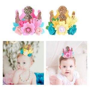 Children&prime;s Three-Dimensional Flower Hat Birthday Party Baby Crow
