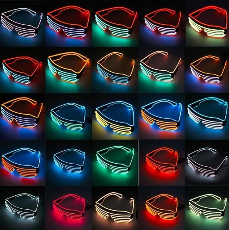 DJ Night Club EL Props Sound Activated LED Party Glasses