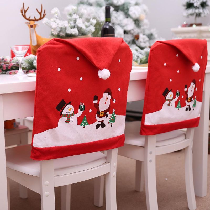 New Year Hat Chair Cover Christmas Decorations for Home Table