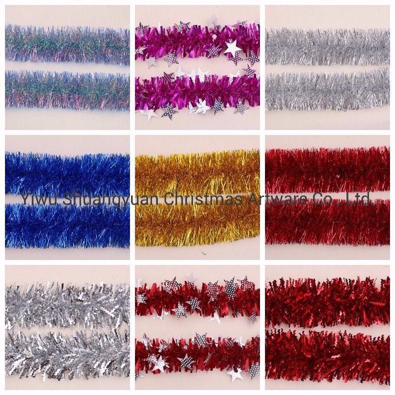Factory Direct Sale Cheap Price 2m Gold Color Pet Tinsel Garland