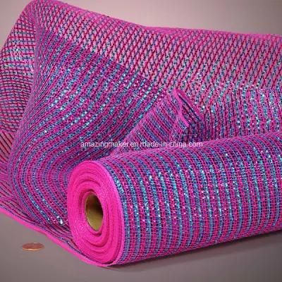 Most Popular Laser Two Color Metallic Deco Mesh (AM-DM018)