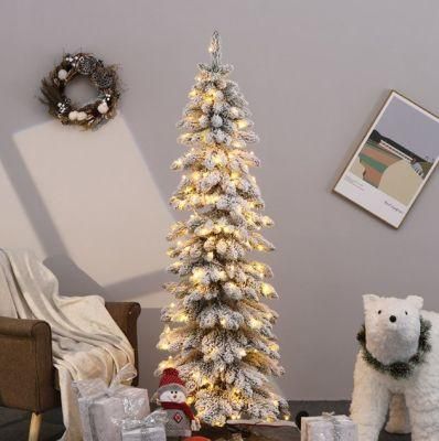 Remote Control Slim LED Snow Pencil Christmas Tree