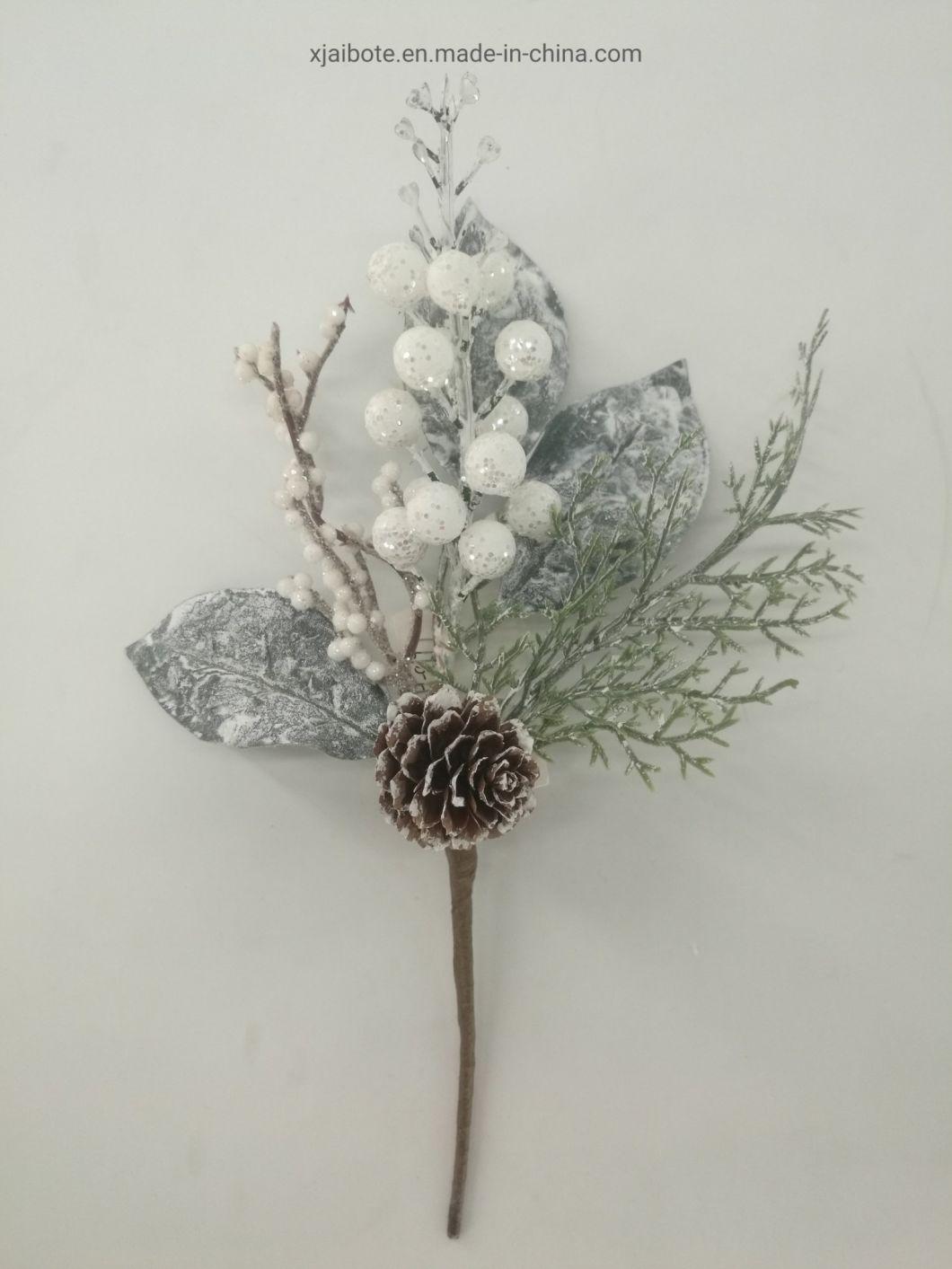 Hot Sell Artificial Christmas Flowers White Christmas Floral Picks