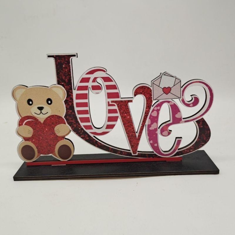 Valentine′ S Day Wooden Craft Decorations Anniversary Wedding Decoration