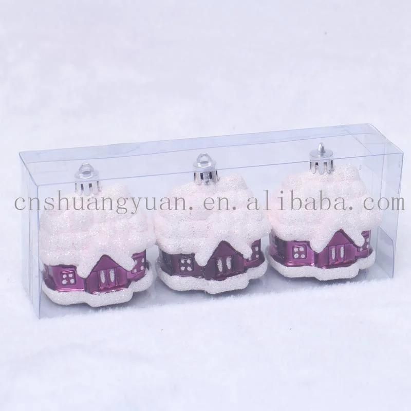 New Design Christmas Shiny Owl Train Car House for Holiday Wedding Party Decoration Supplies Hook Ornament Craft Gifts