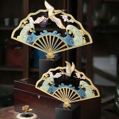 Chinese New Year Gift 2022 Decorative Fan Living Room Tables Decor Zinc Alloy Product Accessories