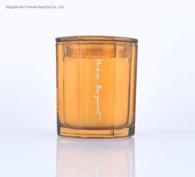 2022 New Design Customized Glass Scented Candle with Glass Lid