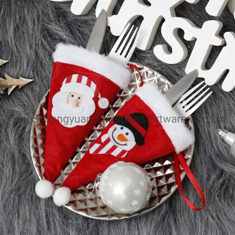 Stock New Design High Sales Christmas Plush Hat for Holiday Wedding Party Decoration Supplies Hook Ornament Craft Gifts