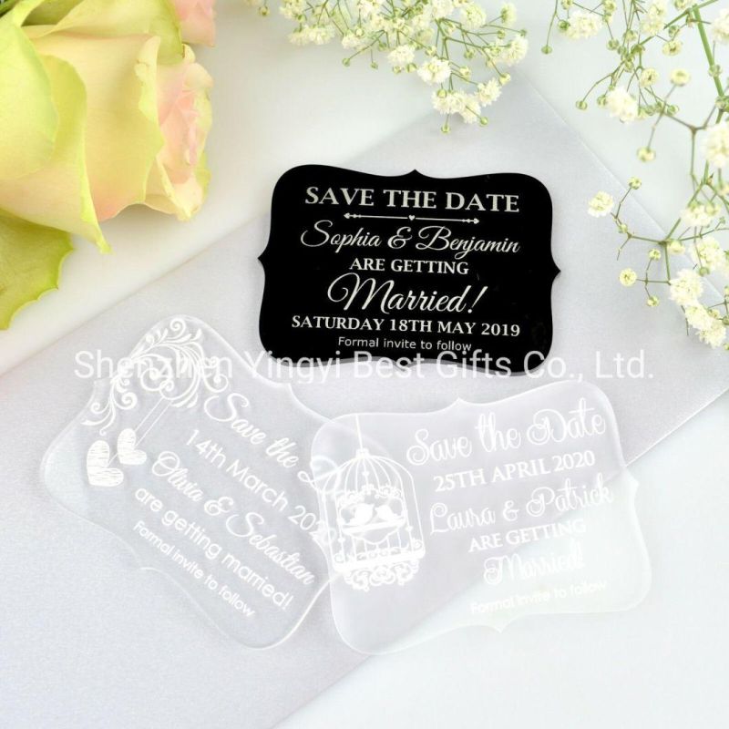 Custom Clear Acrylic Wedding Invitation Cards