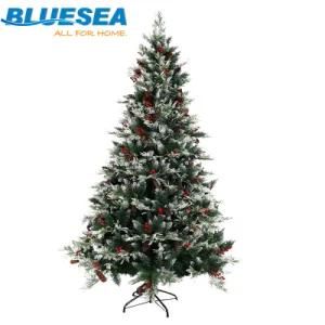 180cm Pointed Tip with White Dots, Red and Pine Cones Mixed Exquisite Christmas Tree