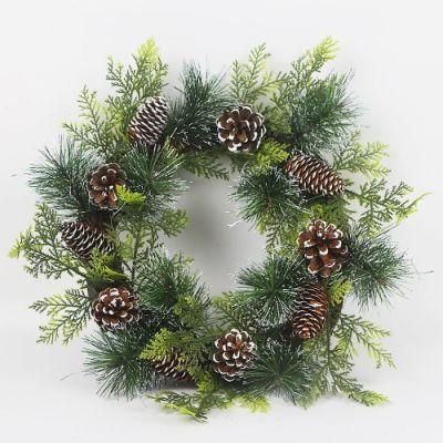 Christmas Wired Tinsel Garland Wreath Decorative