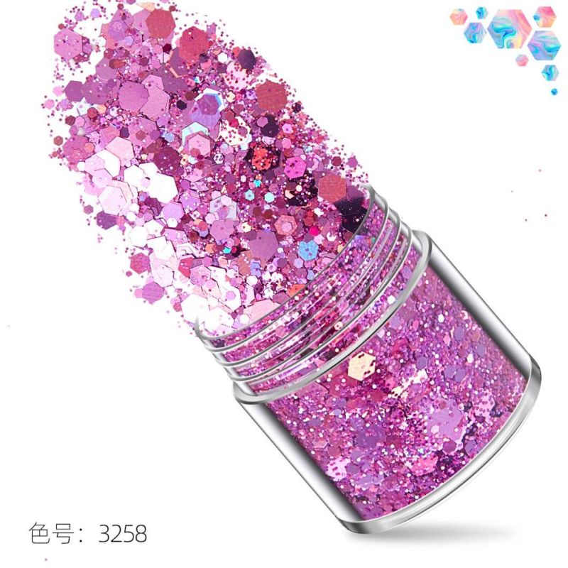 Holographic Chunky Glitter 12-Pot for Nail Art and Costmetic