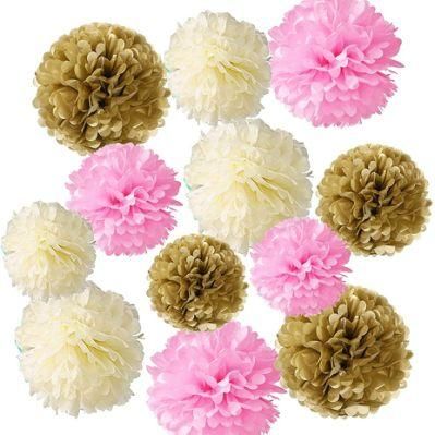 Colorful Tissue Paper POM Poms Hanging Decorative Flower Ball for Wedding Party Decoration
