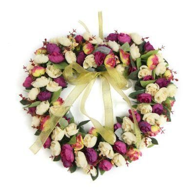 China Supplier Top Quality Fabric Material Natural Wreath for Outdoor