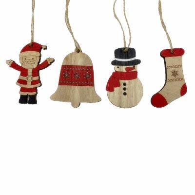 Mini Wooden Christmas Tree Decorations Hanging Ornaments
