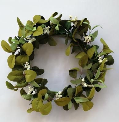 Indoor Decoration Colorful Artificial Lavender Floral Light Wreath
