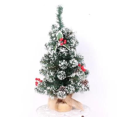 Yh1769 Snow Green White Table Top Small Artificial Christmas Tree Indoor Home Decoraiton