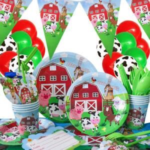 Farm Animal Themed Disposable Tableware Baby Shower Supplies