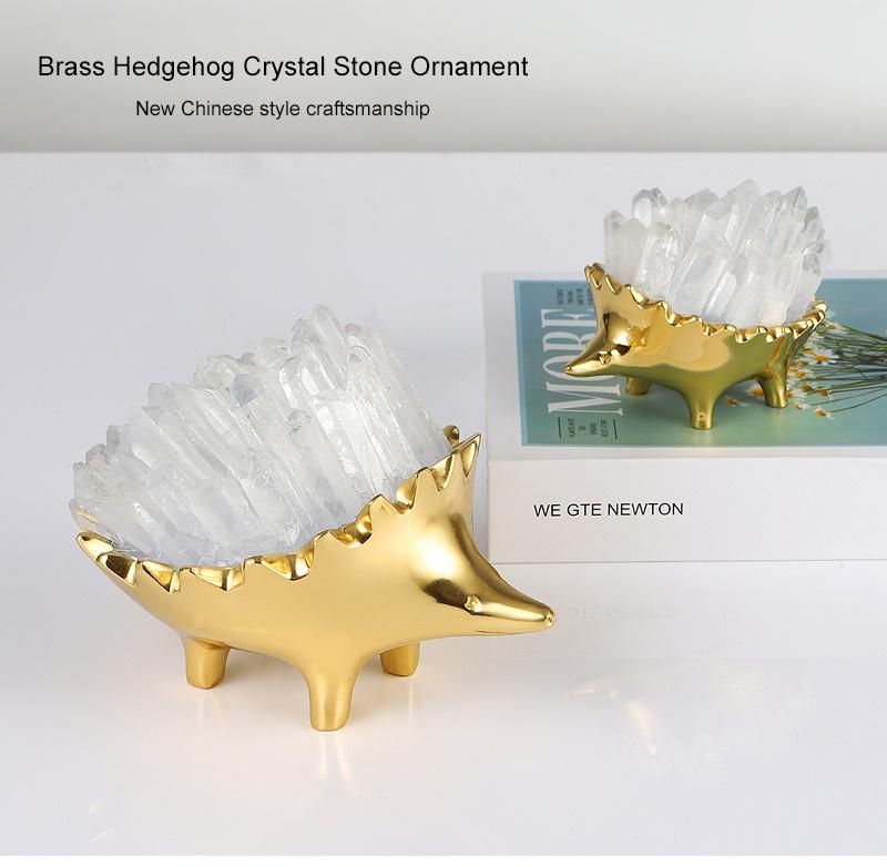 Modern Farmhouse Living Room Decor Simulation Hedgehog Design Brass Accessories for Home