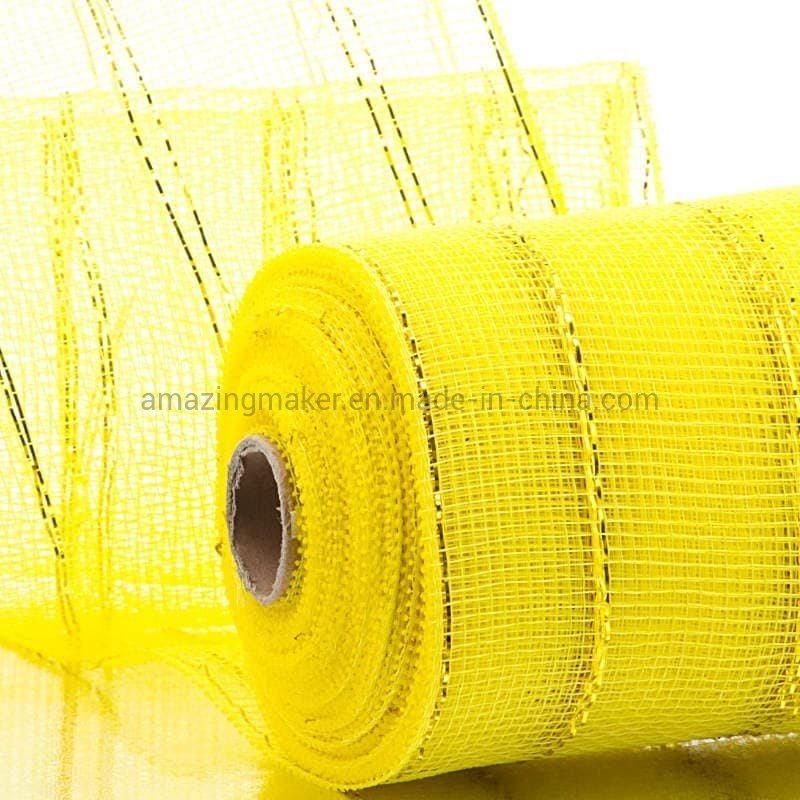 Metallic Stripes 6′′ Deco Mesh Ribbons for Wedding Party