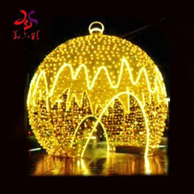 Outdoor Commercial Xmas Decoration Giant LED Christmas Ball 3D Motif Lights Christmas Lights Outdoor Christmas