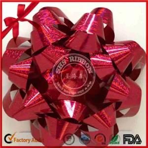 Manufature Foil Metallic Gift PP Ribbon Christmas Star Bow