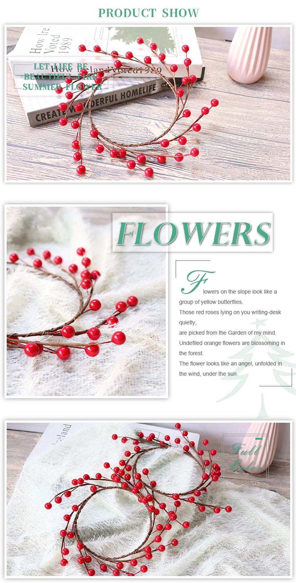 Customized Christmas Wreath with Flower Leaf Pinecone Red Berry