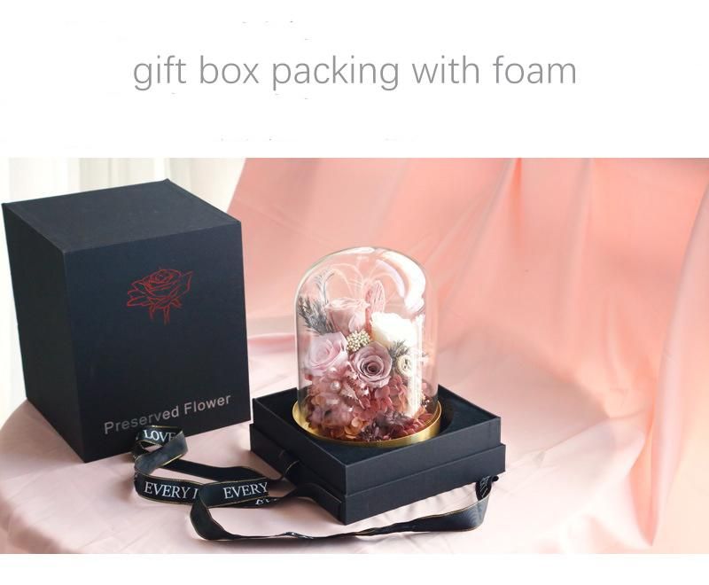 Wholesale Roses Preserved Long Lasting in Glass Dome with Box
