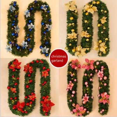 Christmas Pine Garland for Christmas Festival Decorations with LED String Lights