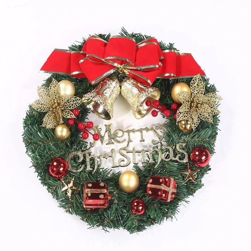 Christmas Wreath Round Handcrafted New Year Elegant Holiday Wreath Pine Wreath Door Wall Garland Decoration