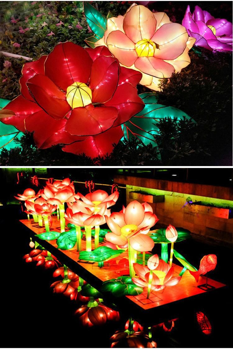 Customized Colorful LED Lights Artificial Flowers for Park Decorations