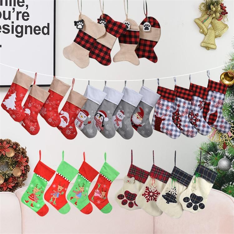 New Christmas Decorative Gifts Household Christmas Tree Pendant Cartoon Christmas Socks Children′s Christmas Gift Bag for Kids