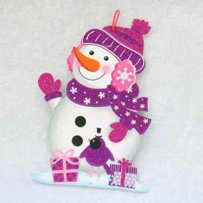 Big Size Snownan Door Sticker Xmas Decoration Paper Card Christmas Wall Sticker