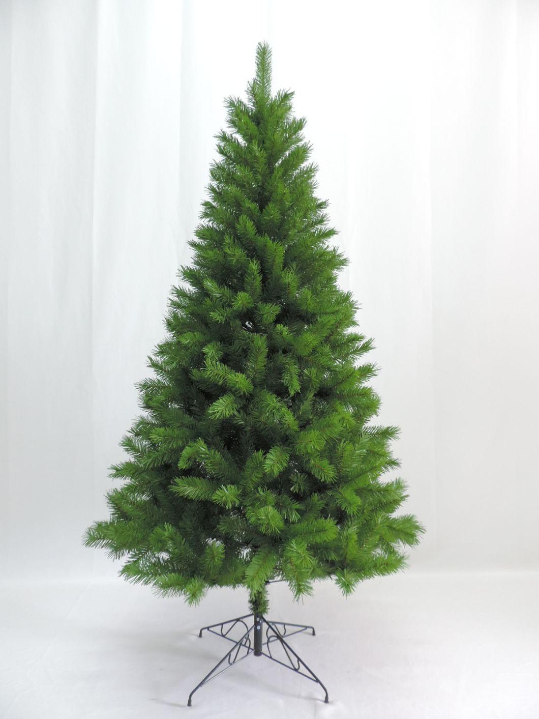 180cm Height Green PVC Artificial Christmas Tree with Metal Hinge and Stand