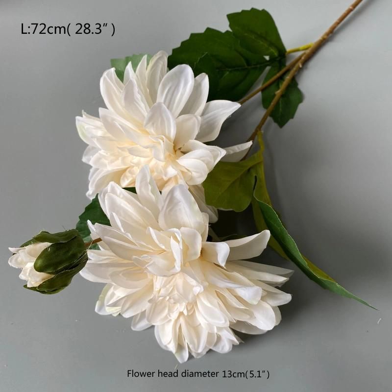 Factoty Wholesale Dahlia Chrysanthemum Silk Flower European and American Style Wedding Interior Decoration Flower Arrangement Artificial Flowers