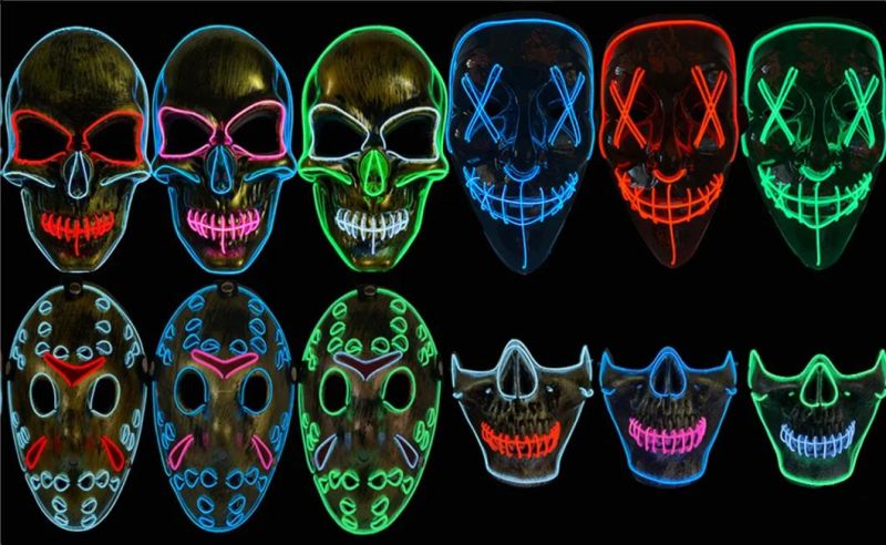 Halloween Scary LED Pumpkin Mask EL Light up for Party