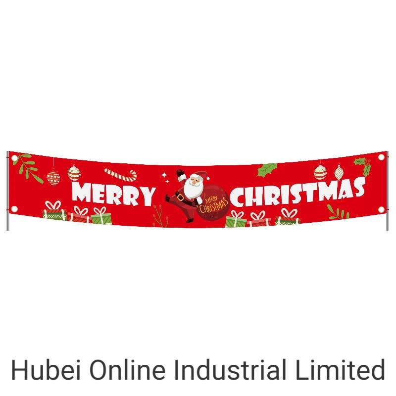 Merry Christmas Banners Front Door Welcome Christmas Porch Banners Hanging Decoration/Ornament