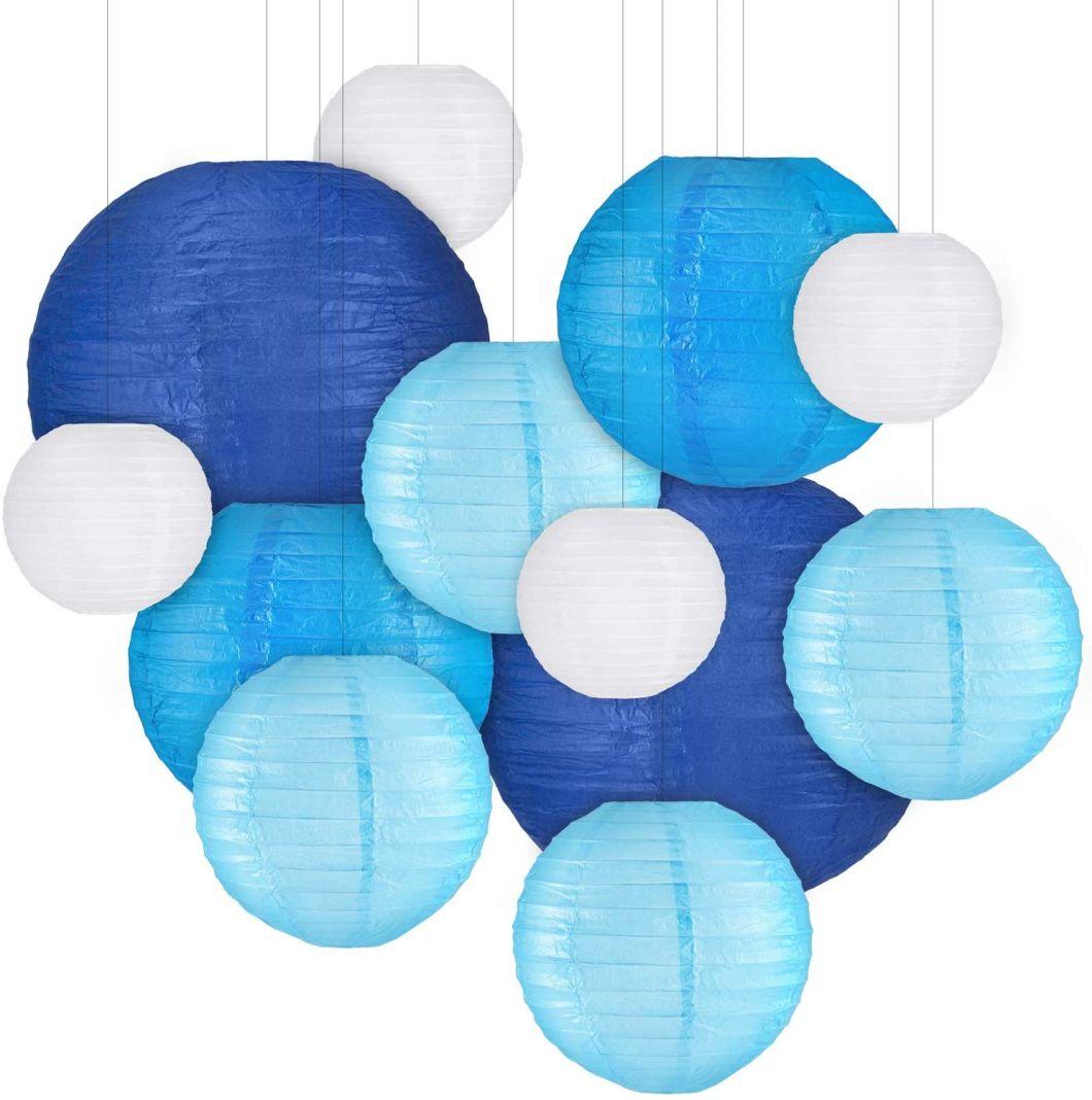Custom Size Colorful Party Festival Home Decoration Tissue Round Chinese Hanging Paper Lantern
