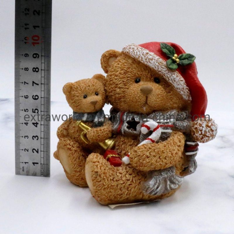 Christmas Day Gift Wholesale Resin Teddy Bear with LED Light