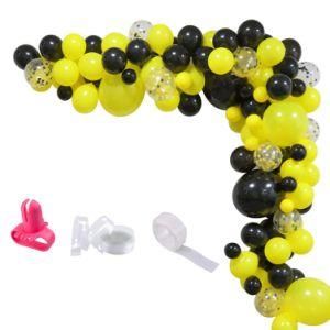 Balloon Arch Bridge 12&quot;5&quot; Yellow and Black Latex Balloons Confetti Party Decorations