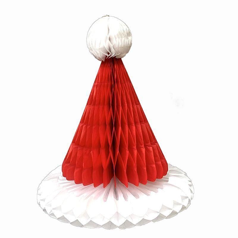 Wholesale Christmas 3D Decoration Pendant Honeycomb Pull Flower Ball Hang Flag Christmas Hat Christmas Book Bell Snowman Holiday Decoration High Quality Amazon