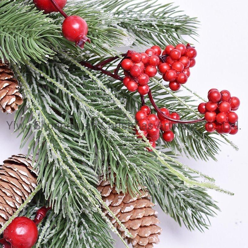 New Design High Quality Christmas PE White Wreath for Holiday Wedding Party Decoration Supplies Hook Ornament Craft Gifts