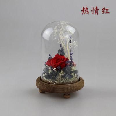 Christmas Gift Ecuador Red Preserved Roses in Glass Domes